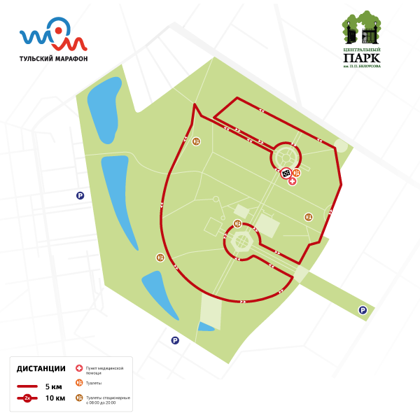 Схема трассы забега Дедов морозов на 5 км